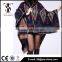 High quality fashionable acrylic double jacquard oversize fashion poncho style