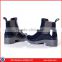 Galoshes Black PVC Waterproof Rain Boots, Women Ankle Flat Heel Shoes