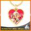 Best selling metal souvenir heart-shaped printing catholic gold keyring