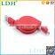 2015 New Design TPE Charging Retractable Usb Cable Reel Usb Retractable Cable for Android