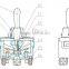 KN3 momentary medium toggle switch 2 way,3 position toggle switch