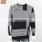 Mens round neck long sleeve pullover100%cotton knitted sweater, pattern jacquard sweater design for men