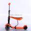 3 Wheel Baby Scooter Toy With Comfortable Seat/3 in 1 Ride On Toy Baby Three Wheels Foot Scooter With Adjustable Seat