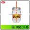 BPA Free ps plastic acrylic mason jar with lid and straw