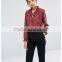 Ruffle neck design Long Sleeve Burgundy Korean formal blouses 2016