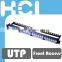 1U 24 Port Front Access Snap-in Patch Panel for A/V RCA BNC F Connector insert