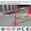 red powder coating round pipe crowd control barrier with reflective stripe for france market