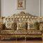 New classic living room furniture wooden hand carved fabric sofa set