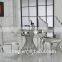 2016 Hot Sale Stylish Design Marble Top Dining Table and Chairs/stainless Steel Furniture Dining Table Set for Restaurant