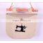 wholesale cotton four semicircular hanging bag with natural wood stick ,and with picture as show