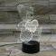 New Valentine's Day LED 3D Night Light 7-Color Table Lamp Xmas Gift
