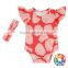 Sunflower Organic Cotton Baby Rompers Wholesale Flutter Sleeve Newborn Baby Jumpsuit Clothes Romper Baby