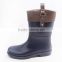 mid-tube style women flat shoes pvc rain boots