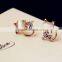 Lovely rhinestone opal stud earring,cute cat design earrings for women jewelry