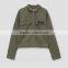 Top design woman army green jacket bomber jacket custom woman garment