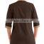High Quality Female Color Contrasting 3/4 Sleeves House Keeping Tunic with One Button Closure