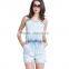 2016 Fashion oem one pieces denim sexy pant dress summer ladies women jumpsuit for women