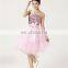 Sequin Wedding Toast Short Evening Dress Lace Tutu Skirt Bridesmaid Dress