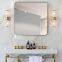 Nordic bathroom mirror brass rounded corner mirror high-end gold bathroom mirror full-length mirror fitting mirror entrance mirror