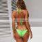 Highly Elastic Tassel Neon Bikini Woman Sexy Push Up Swimsuit Solid Bright Micro Swimsuit 2019 Two-Piece Summer Mermaid