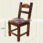Custom made burned effect wooden chair,small wood stool