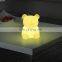 2019 Hot selling LED baby kid night light 7 colors flashing  rechargeable cute design bear shape  night lamp