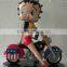 Polyresin Betty Boop Figurines Crafts Statues Motorcycle