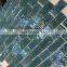 Foshan 4mm blue colored iridescent swimmer swimming pool mosaic picture glass mosaic with wave finish G424001