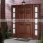 China manufacturer modern solid wood double exterior entry door wooden round top front door