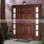 American exterior house carved solid wooden and glass entry doors with side lite