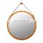 Wall Mount Bamboo Frame Adjustable Hanging Strap Home Dressing Mirror