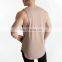Wholesale Factory Direct Scooped Bottom Shaped Custom Logo Printed OEM Men's Custom Logo Gym Stringer Tank Top