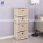 Creative Rattan Cabinet Hollywood Mirrored 3-Drawer Nightstand