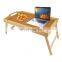 Bamboo Foldable Breakfast Table Bed Tray Table with Legs Bamboo Serving Trays with Handles