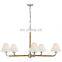 European and American style metal brass chandelier for bedroom living room hotel room decorative lighting bronze pendant lamp