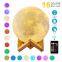 Custom USB Rechargeable 3D MIni Printing Moon Lamp 16 Colors With Stand & Remote &Touch Control 3d LED Moon Lamp