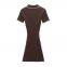 Vestido mini de punto para mujeres con cuello polo de manga corta en estilo europeo y estadounidense