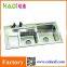 small corner double bowl stainless steel kitchen sink drain board HD9245B