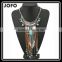 New Retro Fashion Wild Long Section Of Gemstone Leaves Tassel Necklace