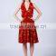 sleeveless red plunging kitenge short dress designs ethnic print african clothing