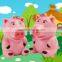 Promotional Cartoon Pig LED light flash keychain with sound