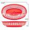 Hot Sale Custom Cheap Plastic Deli Serving Basket Red Restaurant Diner Serveware Red Oval Dinner Baskets Fast Food Baskets