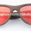 Fashion Designer Brown Stained Bamboo Sunglasses Red Mirror Polarized Oken Glases Eyewear