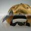 custom high quality gold leather metal plate leather strap baseball caps