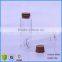 100ml clear glass tube bottle with cork for spice for storage