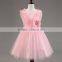 Wholesale high quality girls lace applique princess frocks pink chiffon maxi dresses TR-WS36