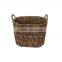 Water hyacinth storage basket with handle, laundry basket