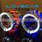 Universial HID Bi-xenon Projector Lens Kit of Headlight With Round LED Crystal Angle Eyes