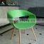 2016 New Design Fashion Plastic Chairs With Wooden Legs