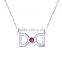 Pink zircon design 925 sterling silver lucky double horseshoe necklace